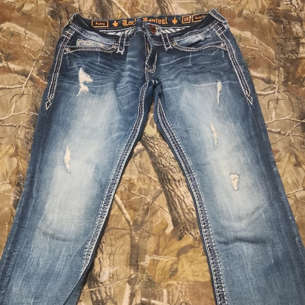 Rock Revival Distressed Blue Women's Jeans - Picture 7 of 7